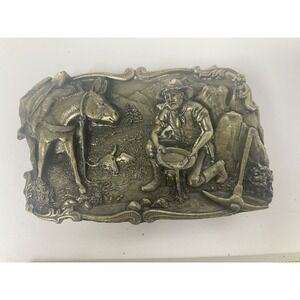 Pewter Belt Buckle Siskiyou 1981 Arroyo Grande Dreams Of Striking It Rich